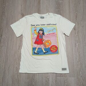 Steven Rhodes See You Later A**holes Tee Mens Medium Cream Retro Humor T-Shirt